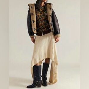 Free People Indigo Sweater Skirt Summer Sand